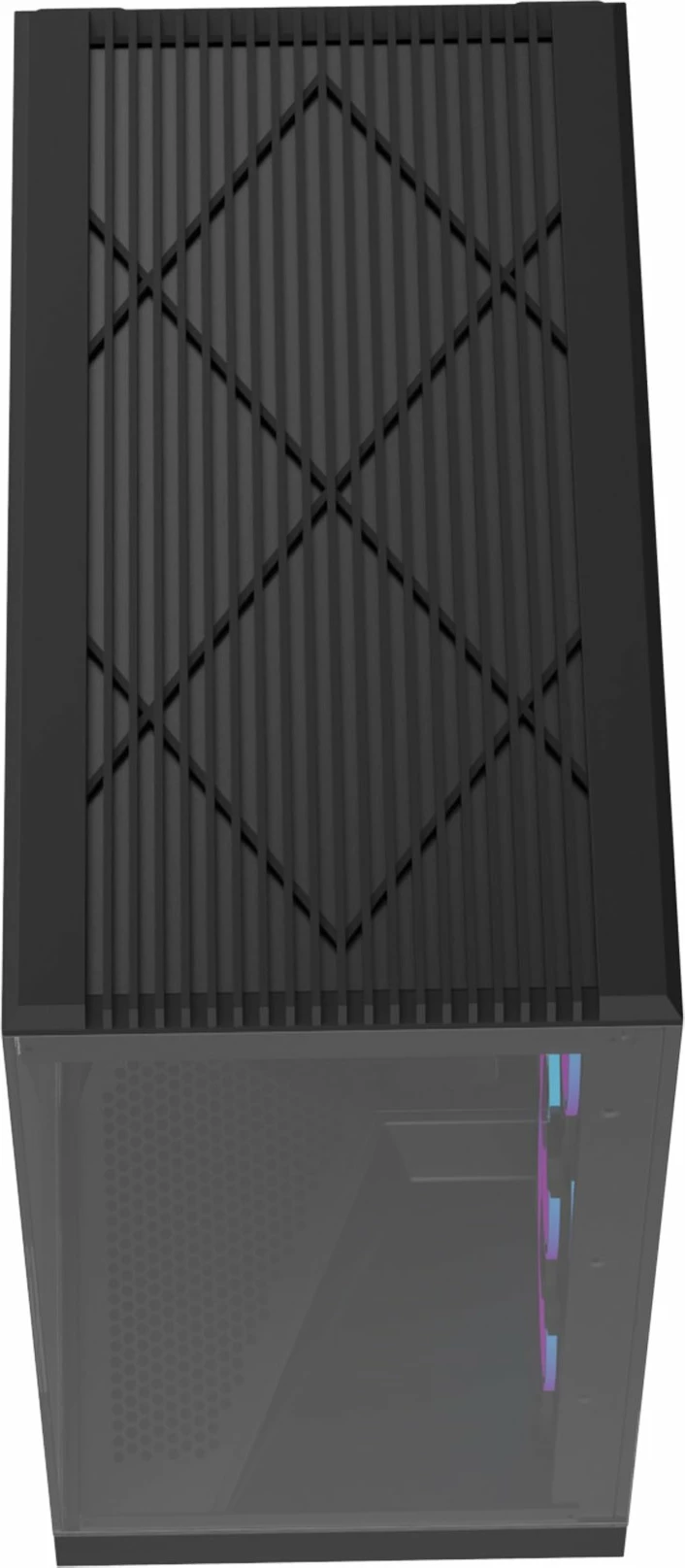 Kasë PREYON Nest Seaview Midi Tower ATX/Micro-ATX/Mini-ITX, xham i temperuar, 4 ventilatorë ARGB, USB-C, e zezë