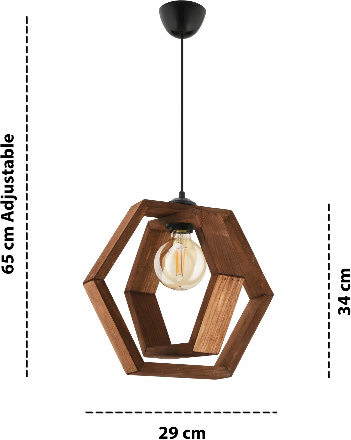 Llambë tavani Opviq, Dualhex, trup druri, ngjyrë kafe e zezë