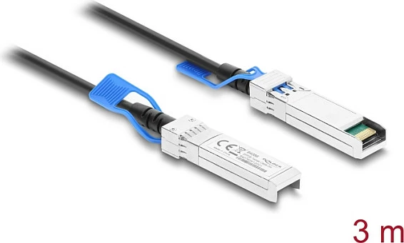 Kabllo Twinax DeLOCK SFP28 në SFP28, 25Gbps, 3m, e zezë