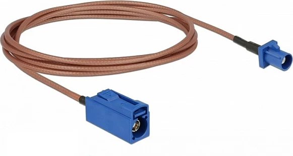 Kabllo antene DeLOCK FAKRA C mashkull-nuse, RG-316, 1.8m, 50Ω, blu/kafe