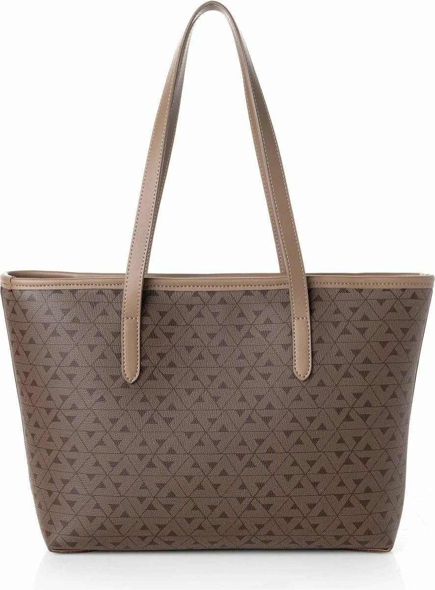 Çantë tote, ngjyrë kafe, Vince Camuto Taormina, monogram