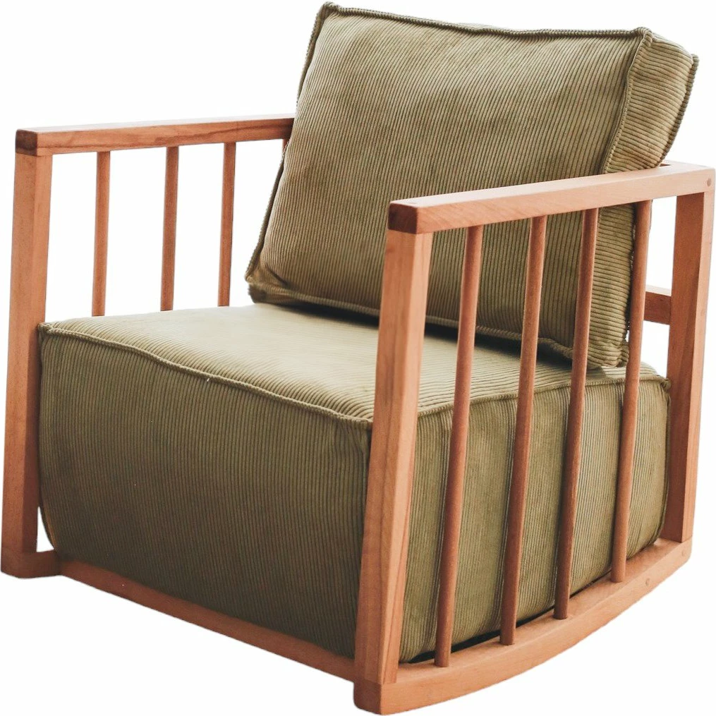 Karrige sallonese me krahë, ngjyrë khaki, Atelier del Sofa, sallanan