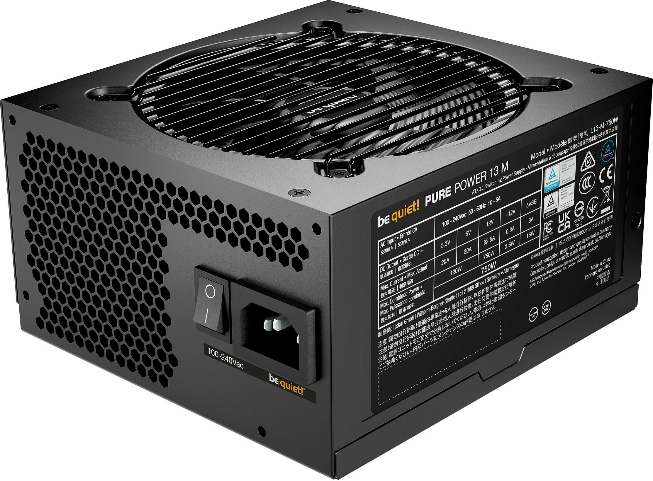 Kasë energjie Be Quiet! PURE POWER 13 M 750W, 80 PLUS Gold, modular, e zezë