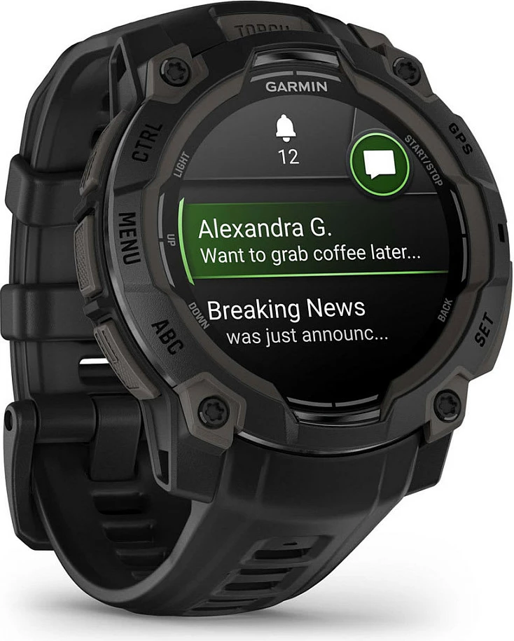 Smartwatch Garmin Instinct 3 AMOLED, 4 GB, GPS, e zezë