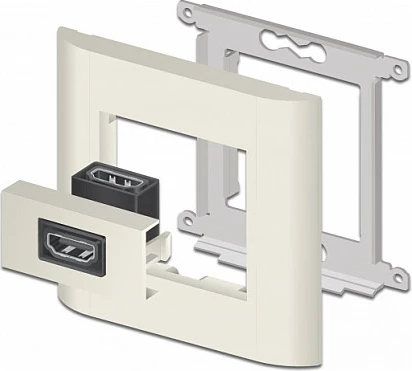 Modul HDMI DeLOCK Easy 45, portë femër, kënd 90°, 22.5 x 45 mm, i zi
