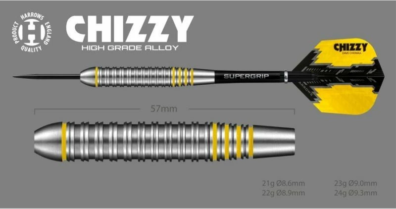 Shigjeta për Dart Harrows Chizzy, të zezë dhe të verdhë [Pesha: 21 g]