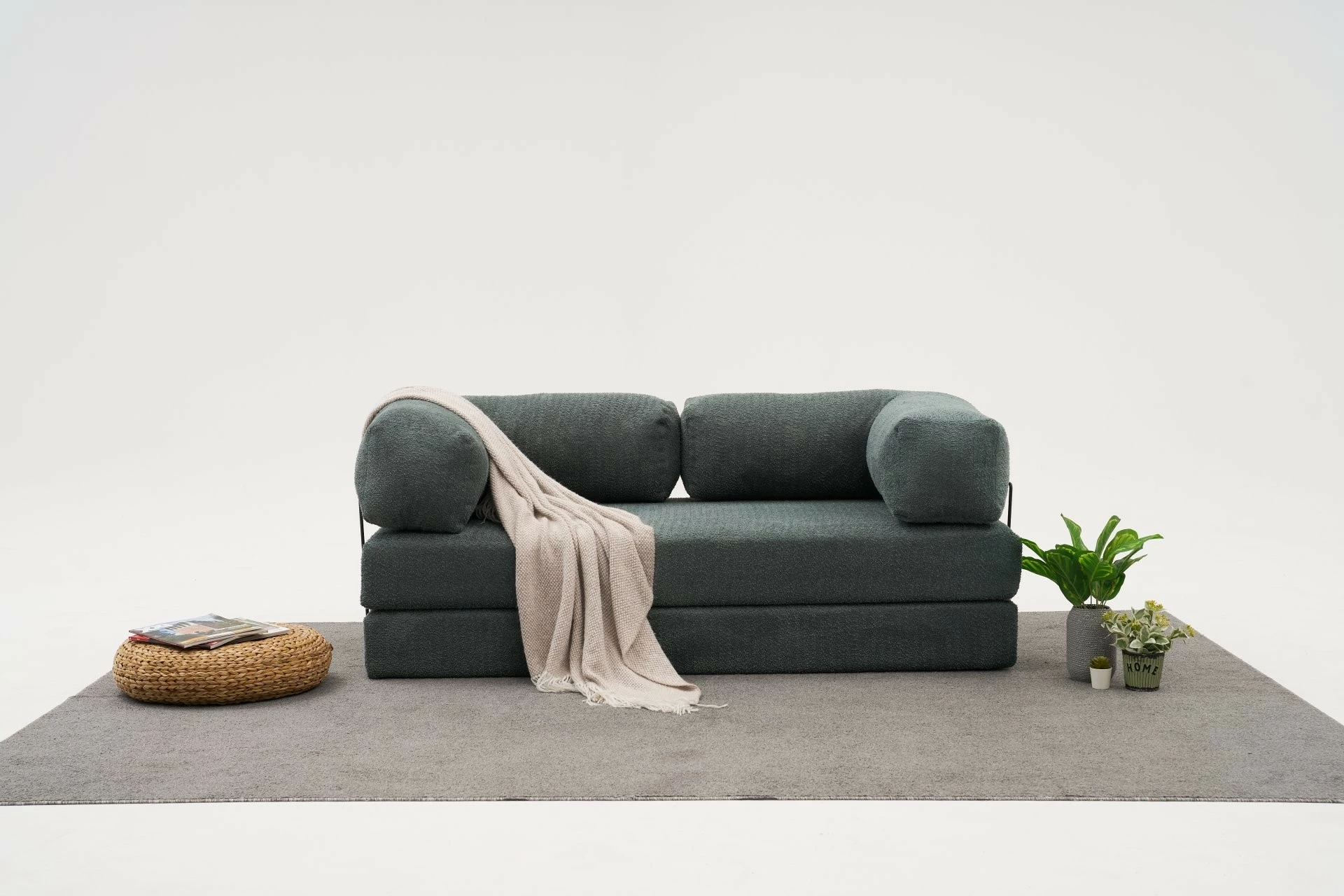 Divan treshe Atelier del Sofa, Comfort, ngjyrë e gjelbër