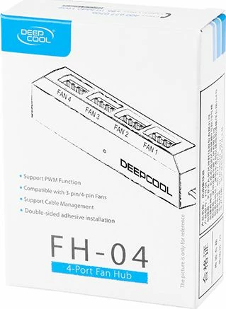 Kontroller ventilatorësh Deepcool FH-04 DP-F04PWM-HUB, hub 4 porta PWM 3-pin/4-pin, i zi