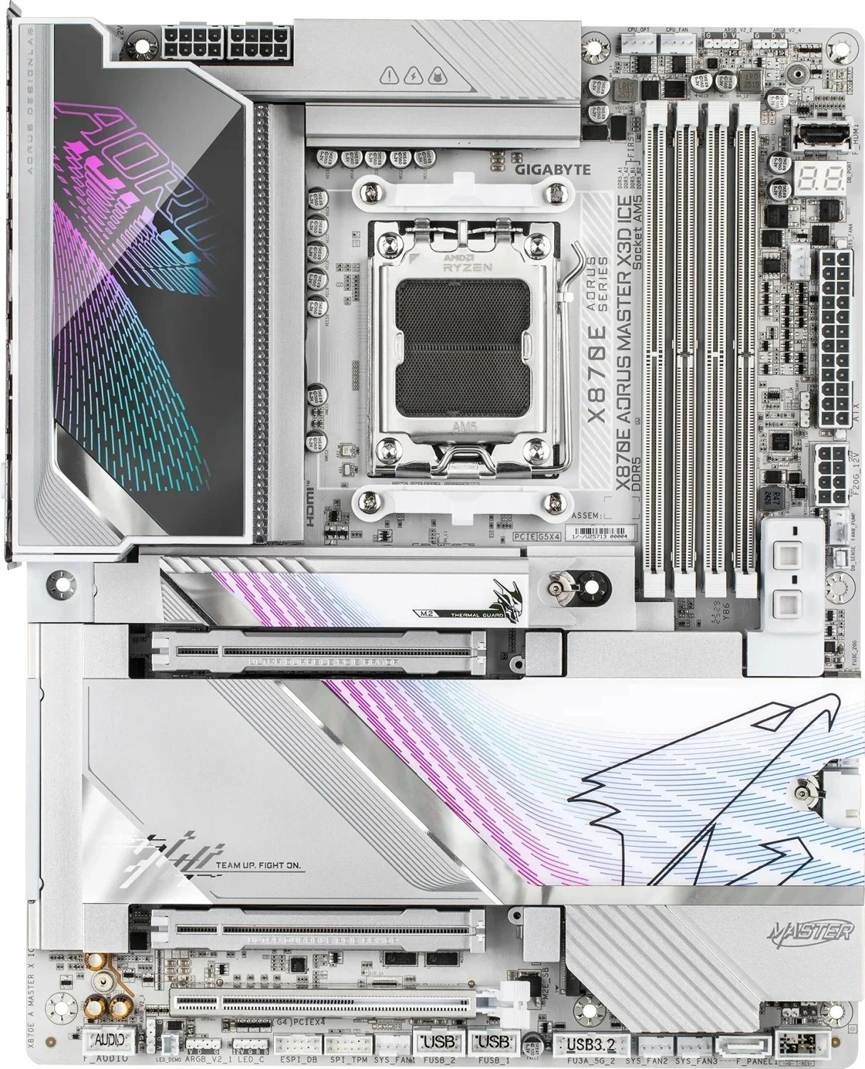 Pllakë amë Gigabyte X870E AORUS MASTER X3D ICE, ATX, DDR5 256GB, Wi‑Fi 7, USB4, e bardhë