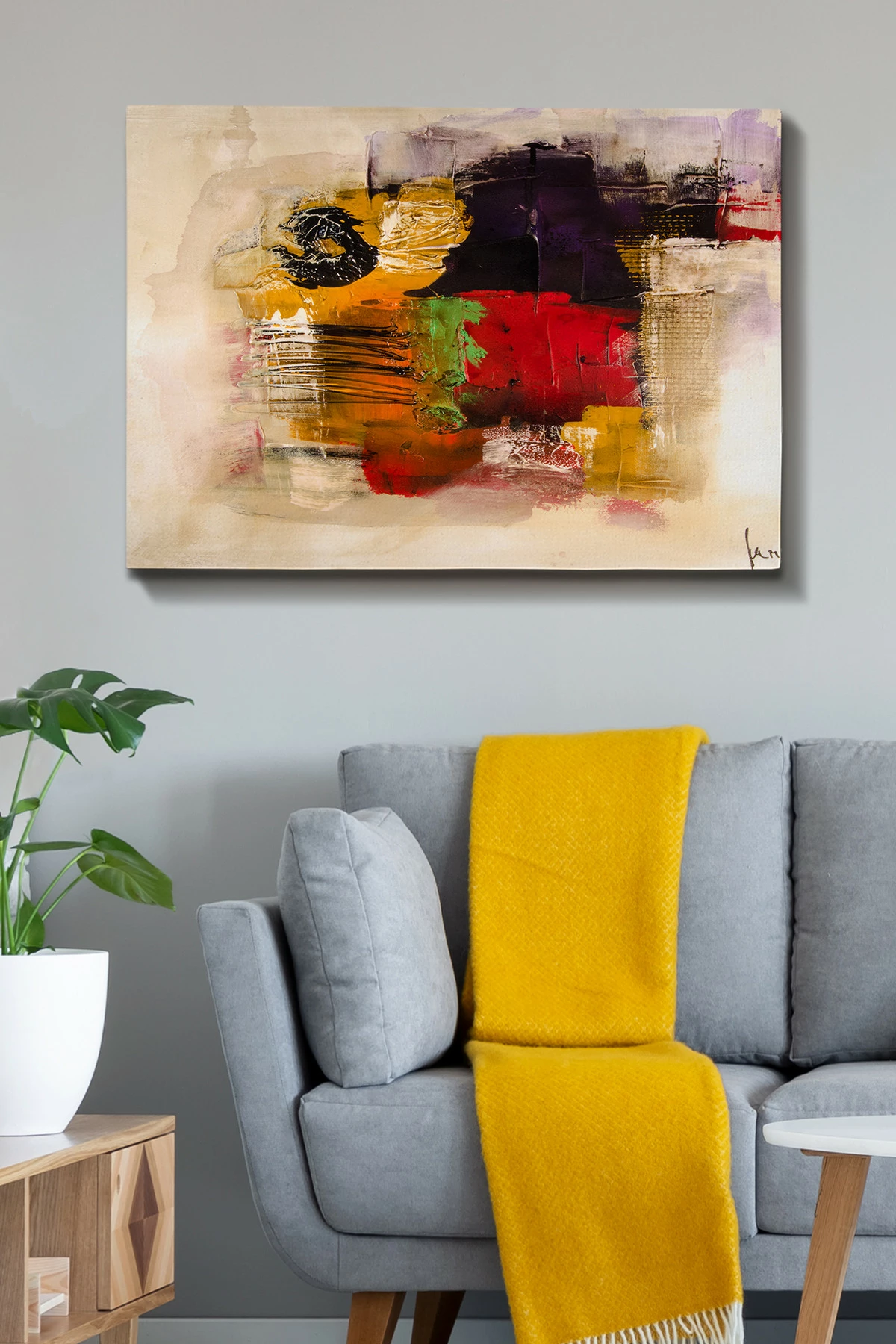 Pikturë dekorative në kanavacë, shumëngjyrëshe, 70x100cm