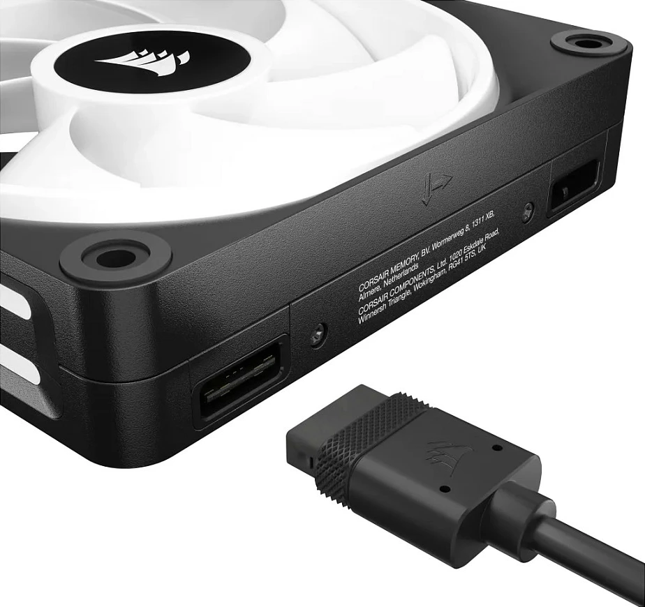 Ventilator për kasë Corsair 120mm PWM RGB, 3 copë, zi