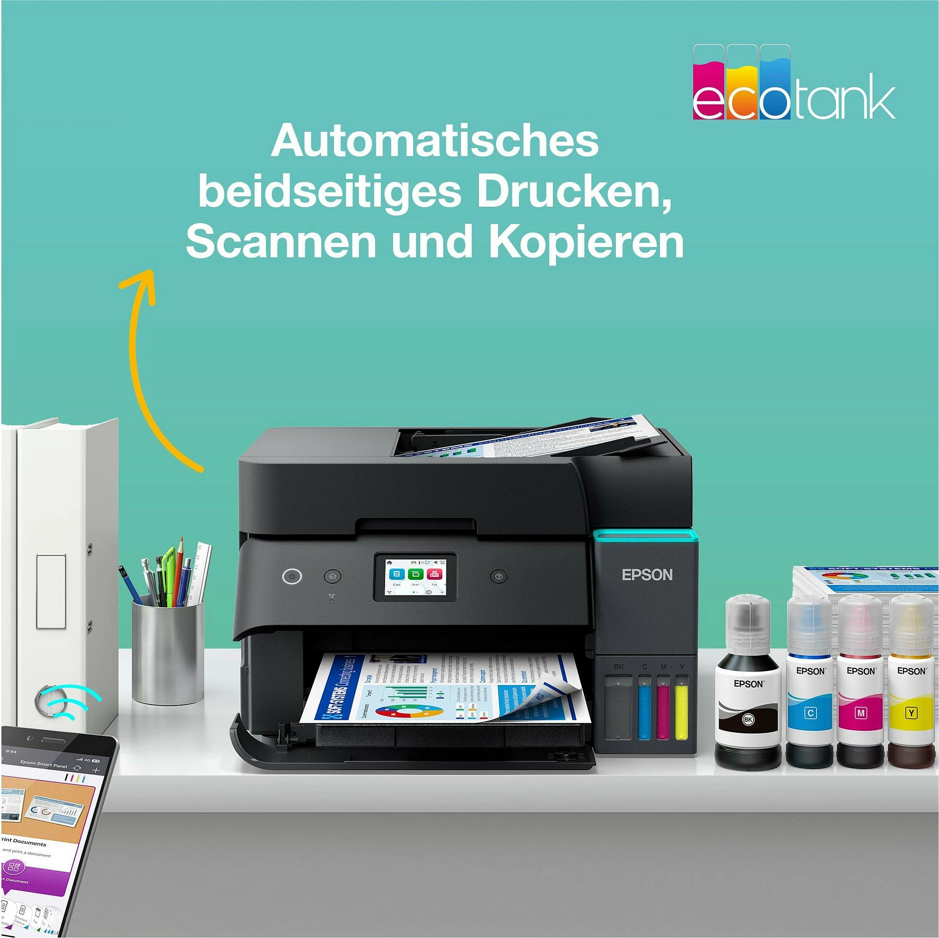 Printer multifunksional Epson EcoTank ET-4950, A4, Inkjet me ngjyra, 4800 x 1200 DPI, Wi‑Fi/Wi‑Fi Direct/Ethernet, duplex, i zi