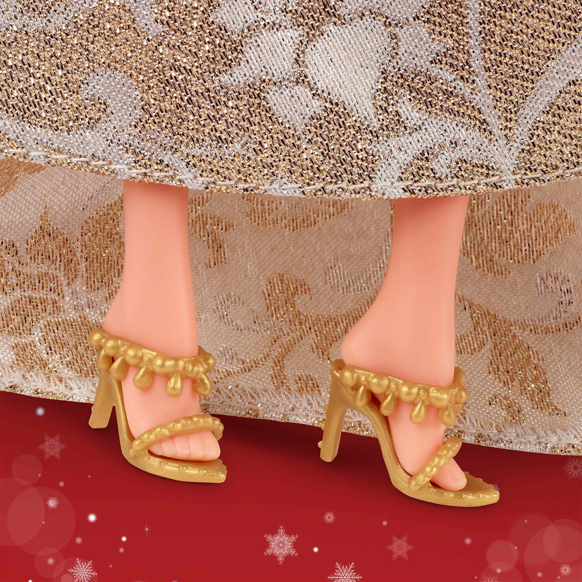 Kukull koleksionuese Barbie Mattel Signature Holiday Barbie 2025 JBH95, fustan gold-silver