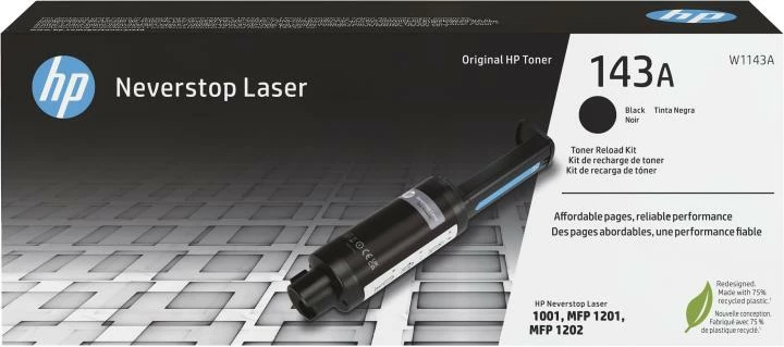 Toner HP 143A Reload Kit W1143A, për Neverstop Laser 1001/MFP 1201/MFP 1202, 2400–4400 faqe, i zi