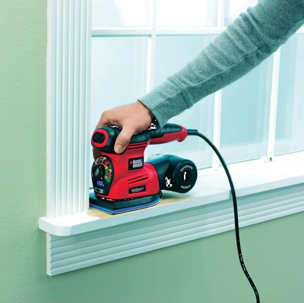 Lëmues vibrues Black&Decker KA280K 220 W 4n1, me kolektor pluhuri, set aksesorësh