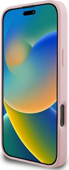 Mbështjellës Guess Fixed Glitter Big 4G për iPhone 16 Pro, Rozë