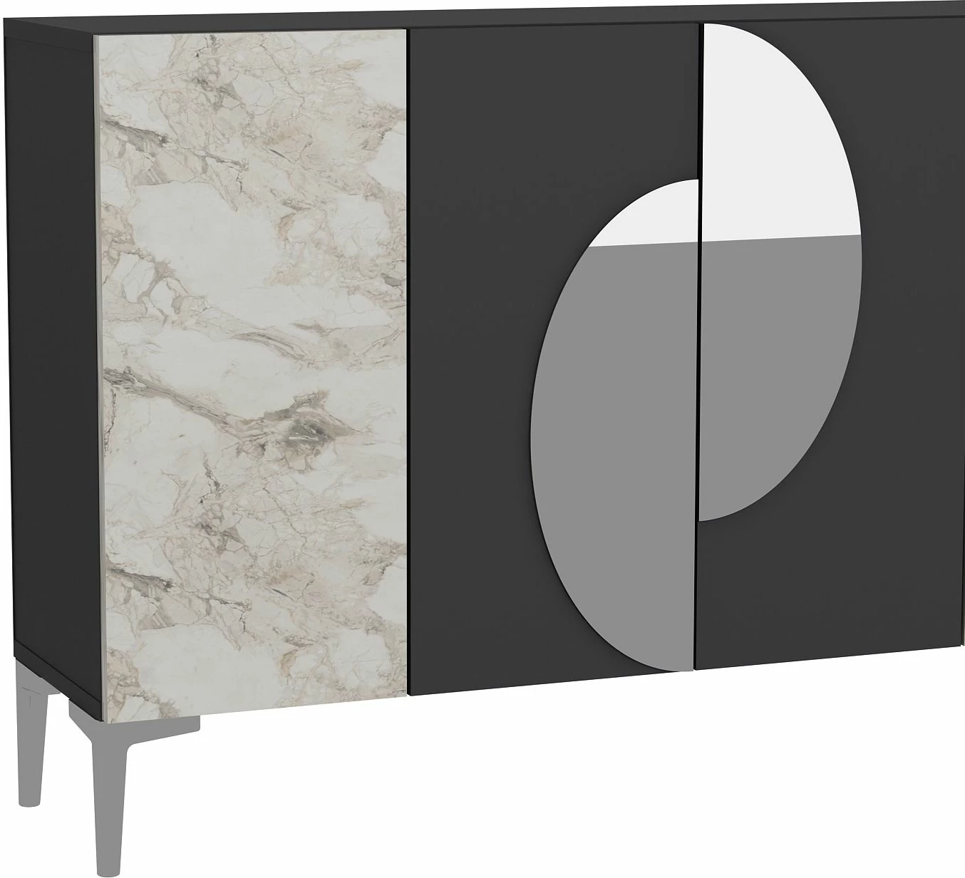 Konsol Skye Decor, Afra KM120, antracit, argjend