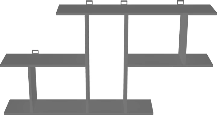 Raft muri Vertoura, ngjyrë gri e errët, 116x18.5x60cm