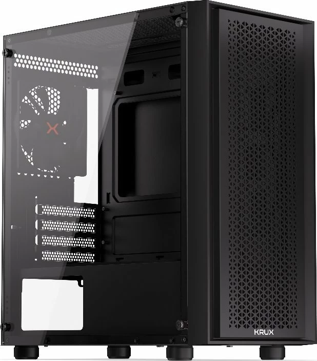 Kasë Krux Scor KRXD002 Cube Tower microATX/Mini-ITX me xham të kalitur, e zezë