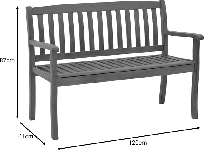 Dy ulëse Jerdu, dru akacie, 120x61x87cm