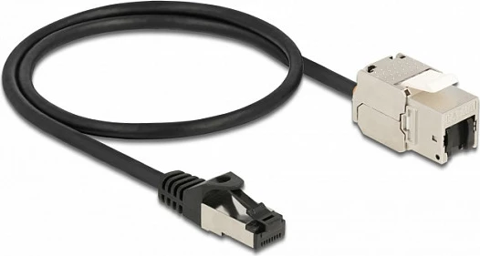 Kabllo rrjeti DeLOCK RJ45 në Keystone RJ45, Cat6A, 0.5 m, e zezë