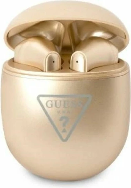Kufje wireless Guess Triangle Logo, të arta