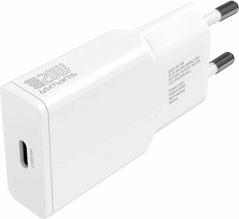 Karikues 4smarts 20W, USB Type-C në Lightning, 1.5m, i bardhë