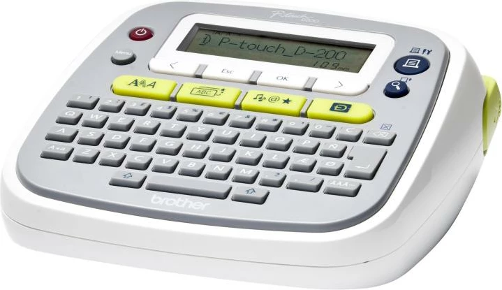 Printer etiketash, Brother P-Touch PT-D200BWVP, 203 dpi, termal transfer, me adapter dhe kuti e fortë, i bardhë/gri