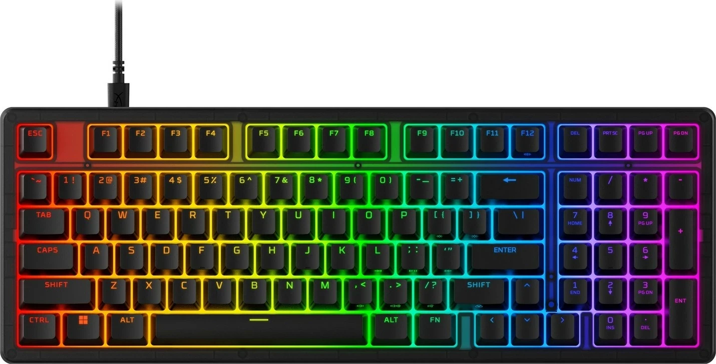 Tastierë gaming HyperX Alloy Origins 2, mekanike, RGB, HyperX Red, USB-C, e zezë