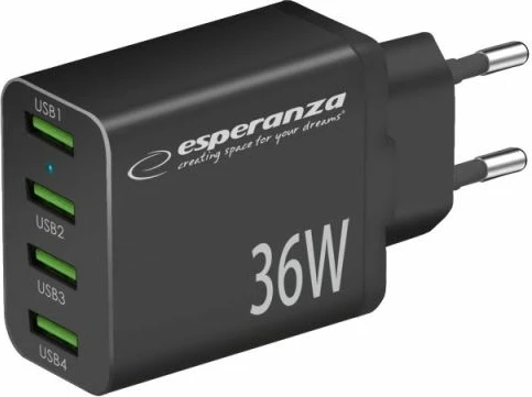 Karikues muri Esperanza EZC107K 36W 4x USB-A, i zi