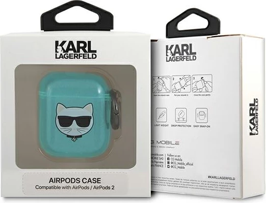 Mbështjellës Karl Lagerfeld Choupette Head për AirPods 1/2, Kaltër