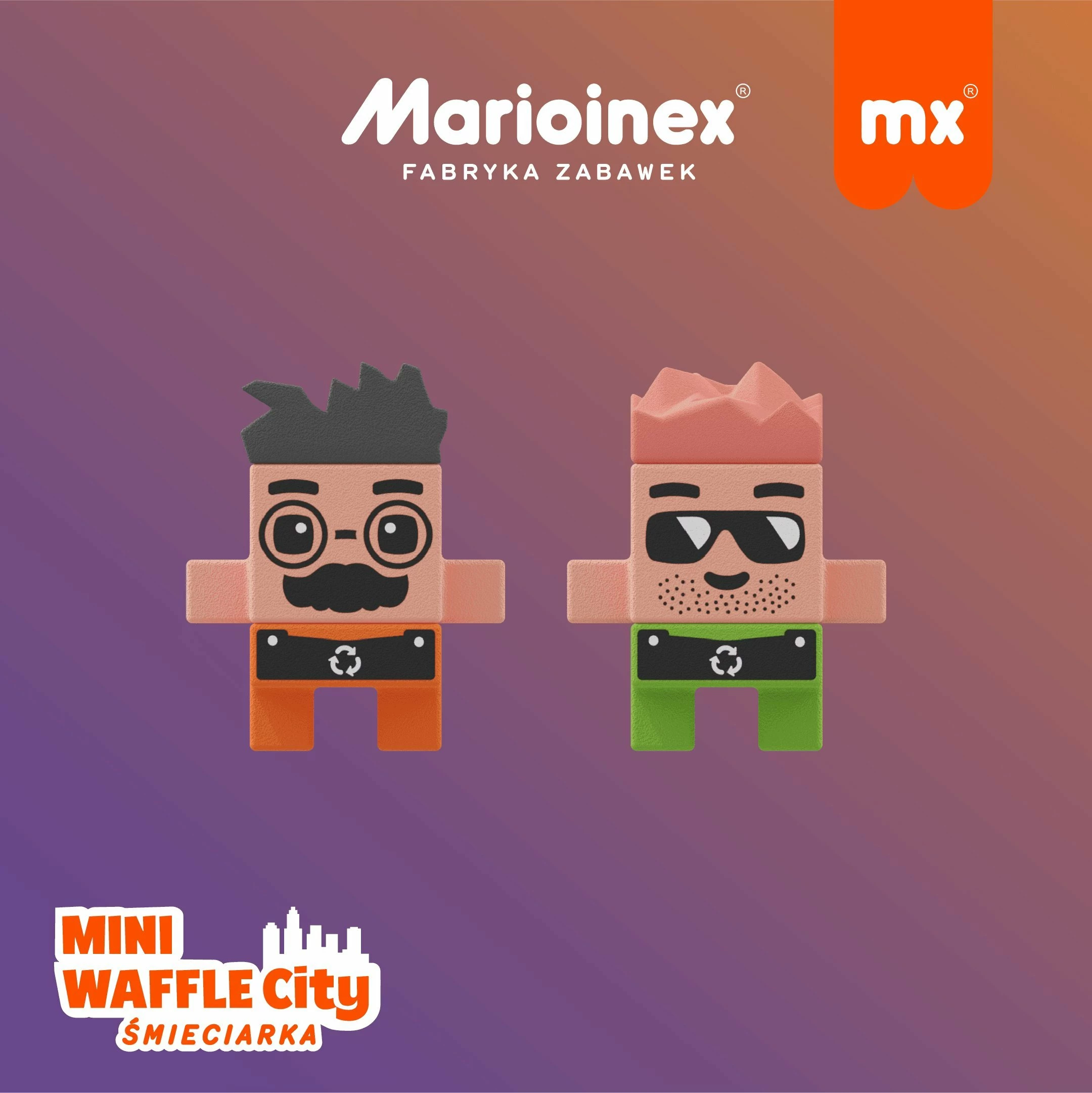 Set blloqesh ndërtimi Marioinex Mini Waffle City Kamion mbeturinash 03131, 148 copë, 2 figurina