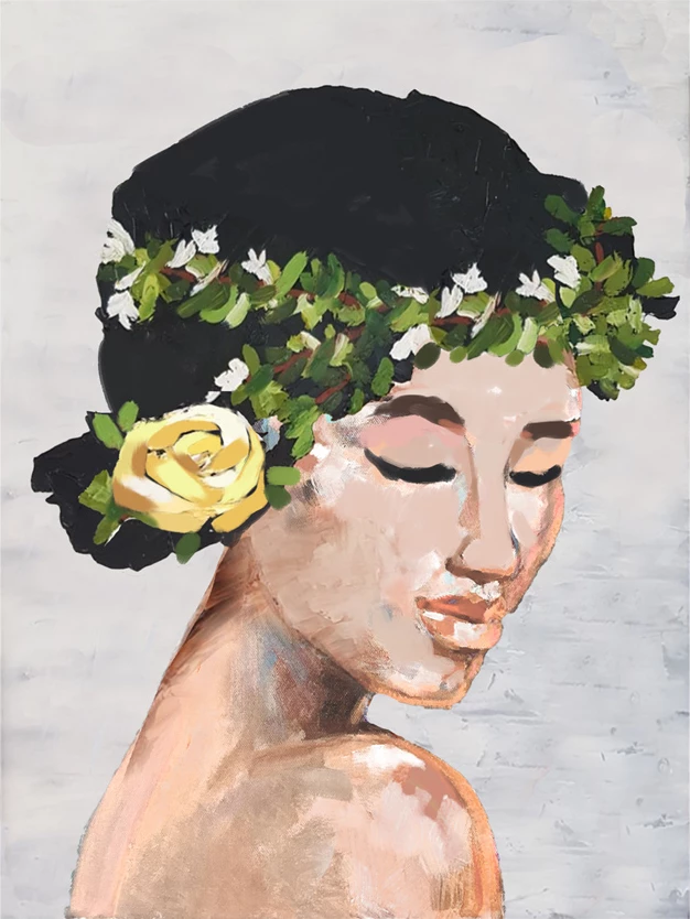 Pikturë dekorative SPRING LADY, kanavacë, shumëngjyrëshe, 60x80x4cm