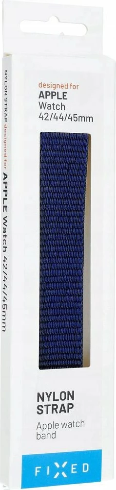 Rrip najloni Sporty Fixed FIXNST2-434-DBL për Apple Watch 42/44/45mm, mbyllje Velcro, 160-210 mm, blu e errët