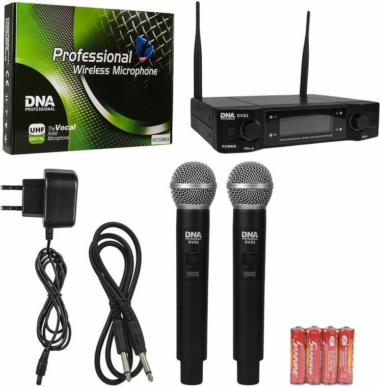Mikrofon pa tela DNA PROFESSIONAL DVS2, 2 copë me bazë