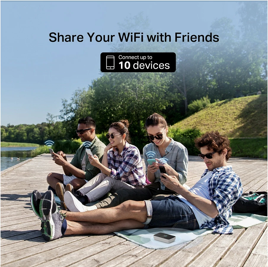 Router portativ 4G LTE Mercusys MT115, Wi‑Fi 6, bateri 2400mAh, ekran 1.44", zi/bardhë