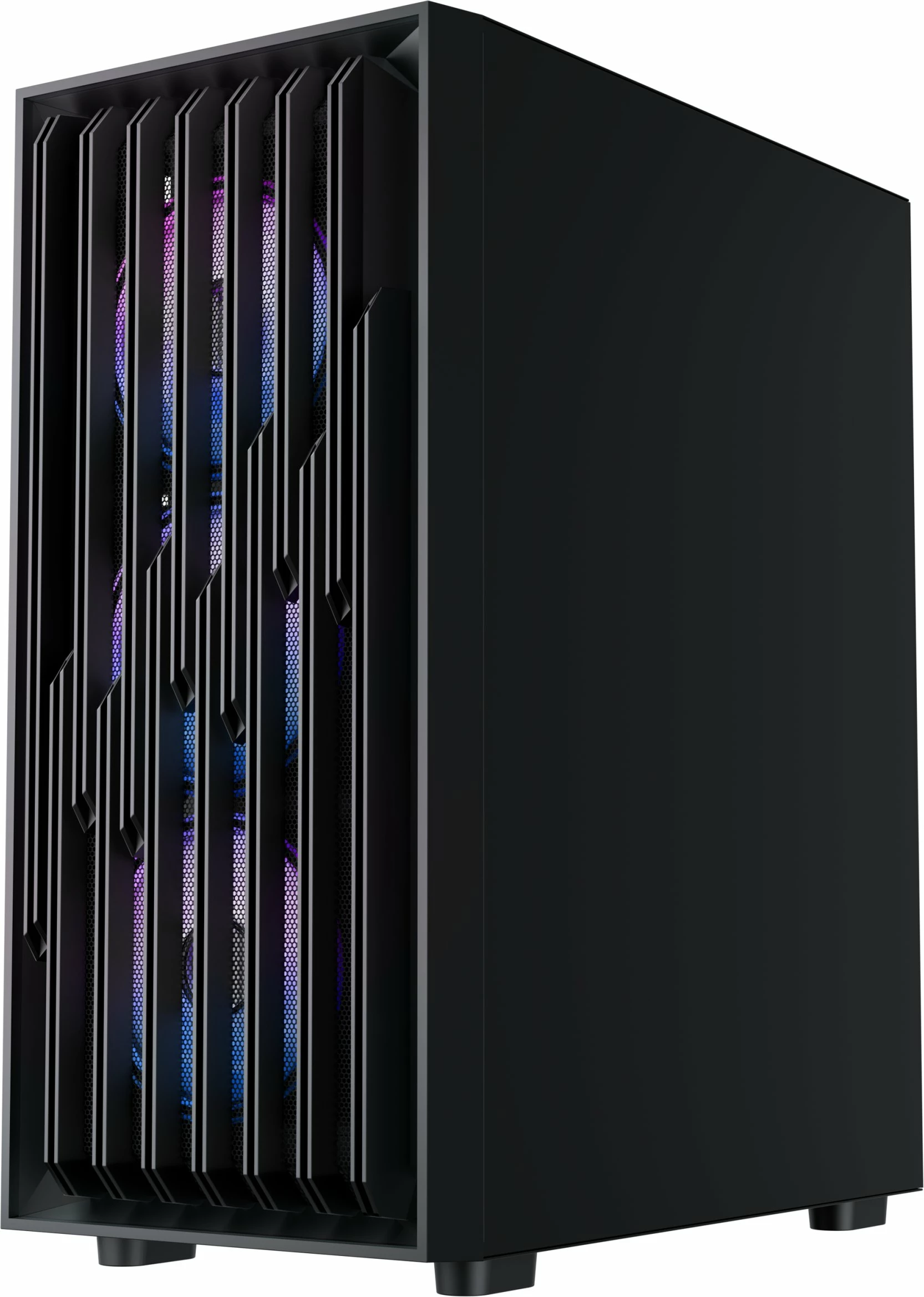 Kasë PREYON Nest Quarry ARGB PNQ04B Midi Tower, E-ATX/ATX/mATX/Mini-ITX, USB-C, 4x120mm PWM ARGB fanë, e zezë