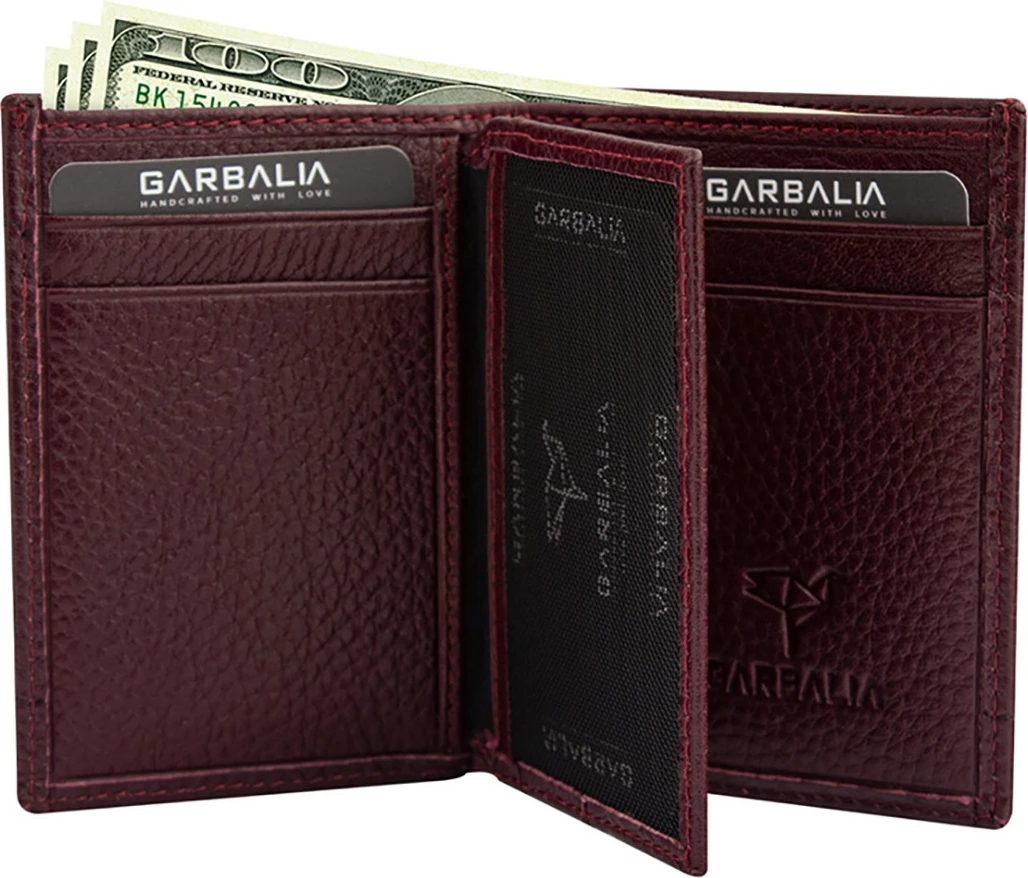 Portofol për burra, ngjyrë e kuqe claret, Zoozie Bags, Franklin