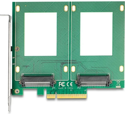Kartë zgjerimi PCIe DeLOCK PCIe 4.0 x8, 2x U.2 NVMe SFF-8639, bifurcation