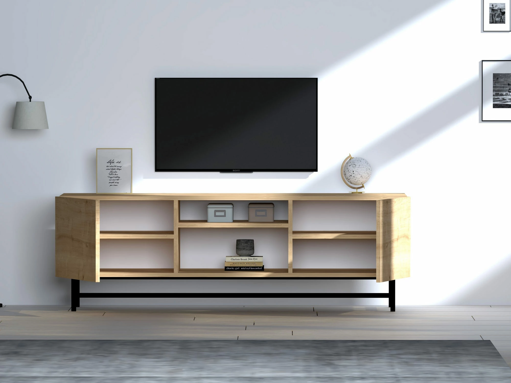 Komodë TV Skye Decor, ngjyrë Sapphire, Tugi v2