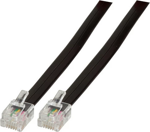 Kabllo modulare EFB Elektronik RJ12-RJ12 (6/6), 10 m, e zezë