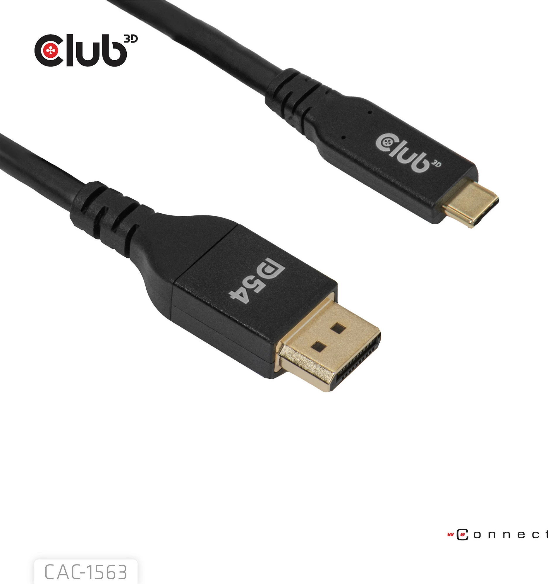 Kabllo Club 3D CAC-1563 USB-C në DisplayPort 2.1, 2 m, 8K, DP54, e zezë