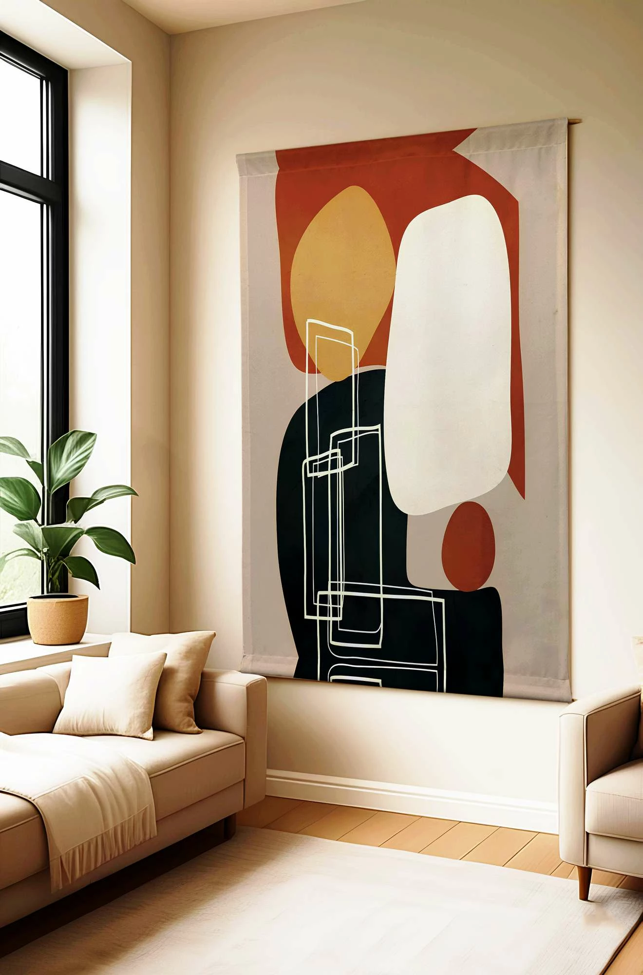 Pikturë dekorative poliestër, Wallity Polybaby, shumëngjyrëshe, 145x200cm