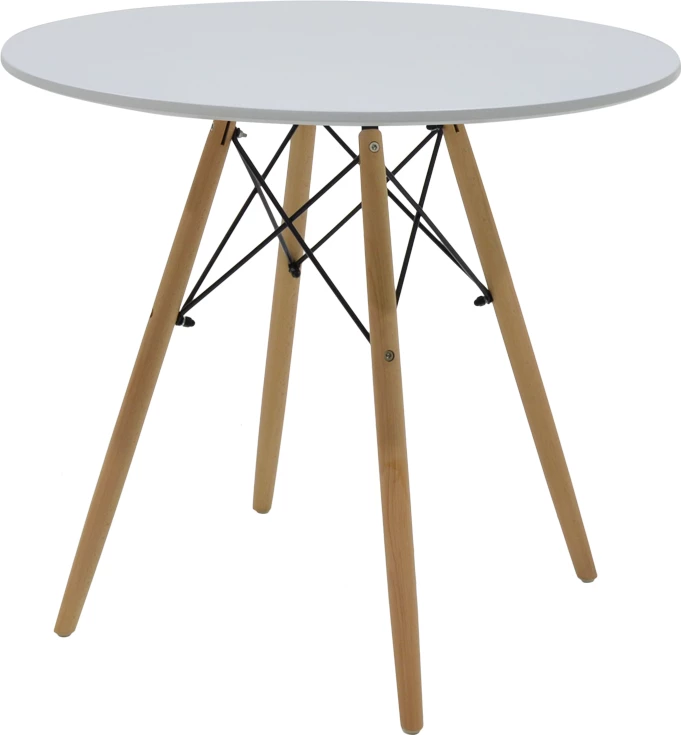 Tavolinë me karrige Ezra-Julita, ngjyrë gri/bardhë-natyrale, D80x73cm