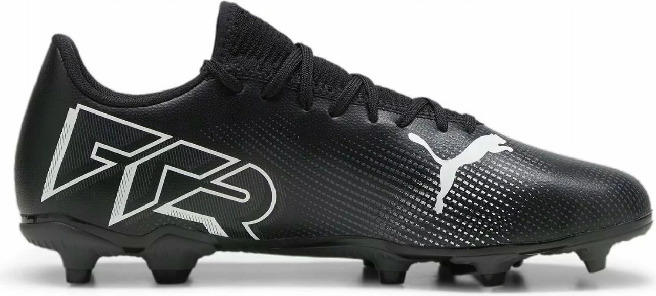 Këpucë futbolli Puma FUTURE 7 Play FG/AG, nr. 44.5, zi me detaje të bardha