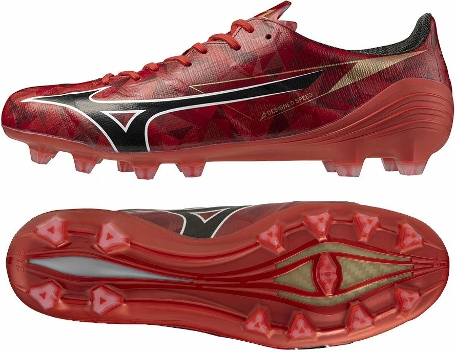 Këpucë futbolli Mizuno Alfa II Elite FG 44.5 kuqe-zi