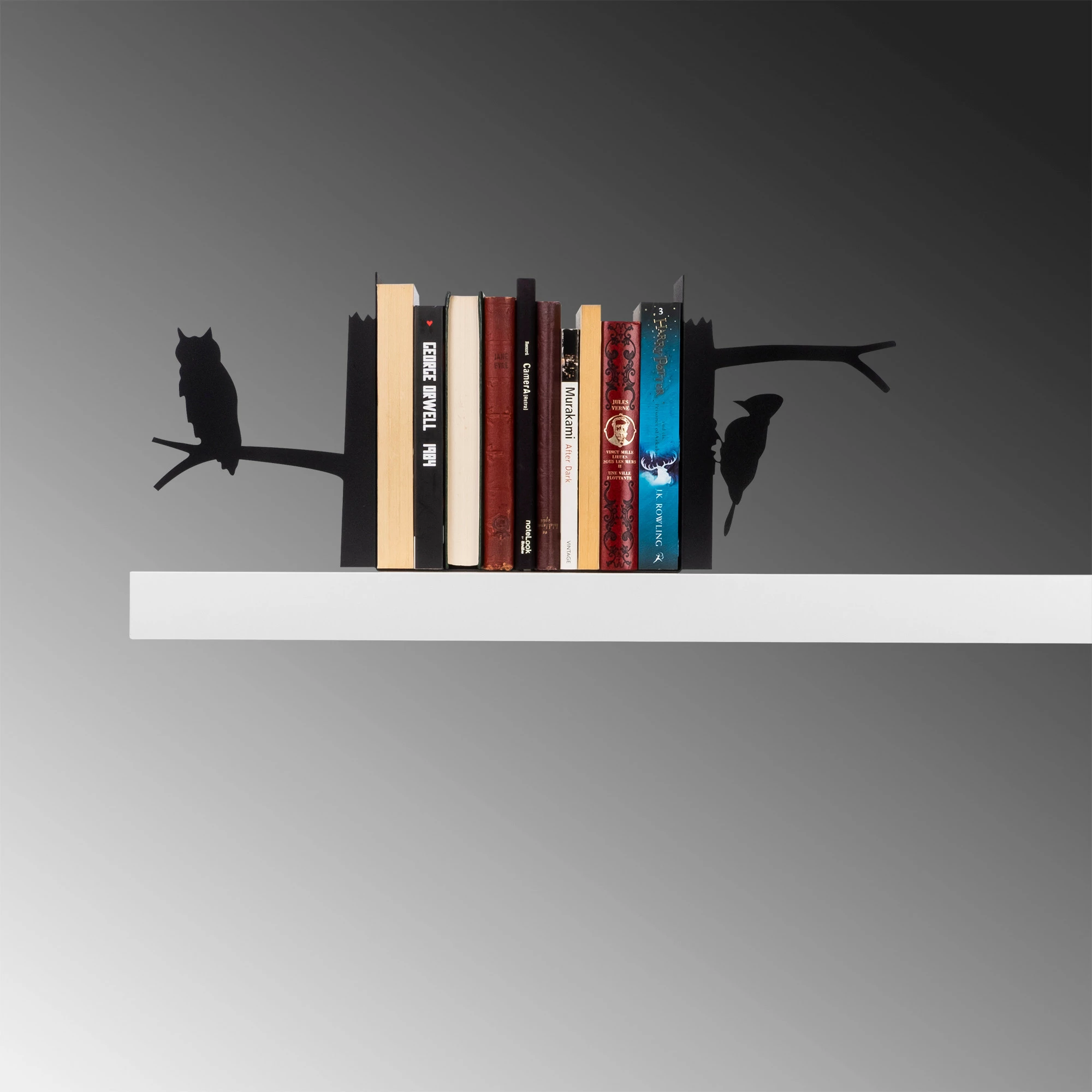 Mbajtës librash metalik Aberto Design, i zi, set prej 6 copësh