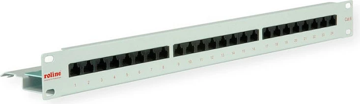 Patch panel ROLINE Cat6 19" 24 porta, 1U, UTP, gri