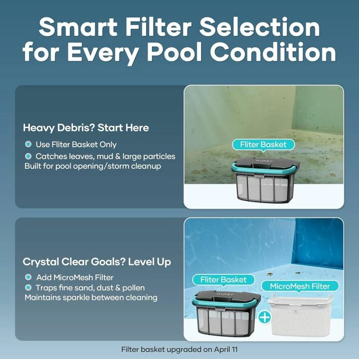 robot pastrues pishine me bateri AIPER Scuba X1, thithje 420 LPM, 180 min, pastrim fund/mure/vijë uji, stacion karikimi pa kabllo, zi/gri