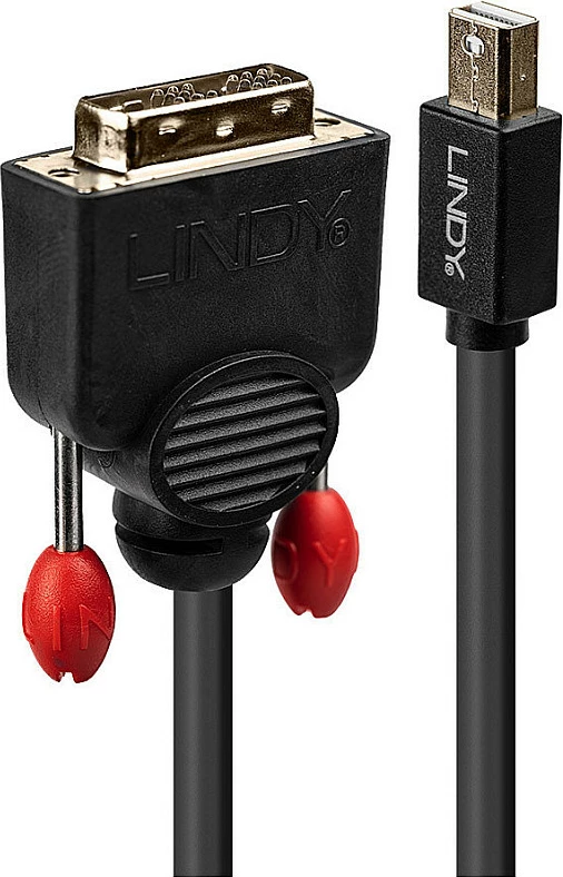 Kabllo LINDY Mini DisplayPort në DVI-D, 3m, 1920x1200, e zezë